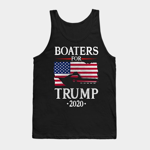 Boaters For Trump 2020 American Flag Graphic Art Tank Top by StreetDesigns